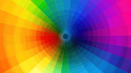 Abstract radial rainbow color spectrum background.