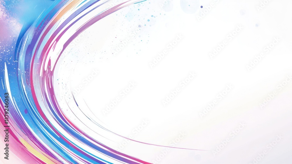 Poster abstract colorful swirls with white space for text.