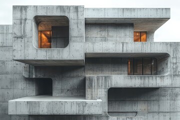 Geometric architecture detail modern concrete structure building abstract architecture