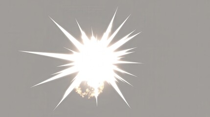 Fototapeta premium Bright Explosion with Radiating Light Effects Against a Light Grey Background for Creative Projects