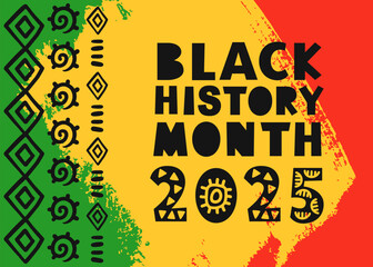 Fototapeta premium Black History Month 2025 African American Banner