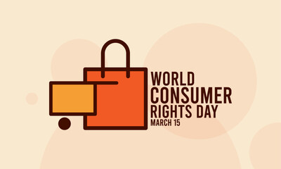 World Consumer Rights Day. March 15. Abstract background. Flat design vector. Line. Outline. Poster, banner, card, background.