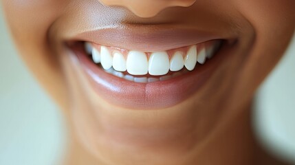 Obraz premium Close-up of Women with Beautiful White Teeth, Perfect Smile, Professional Photography, Dental Care and Aesthetic Enhancement