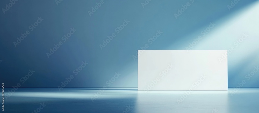 Poster modern minimalist webpage browser digital icon with smooth blue gradient background and bright light