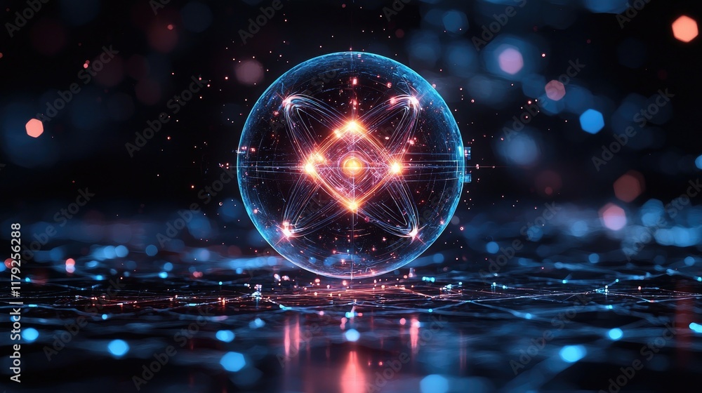 Poster abstract atom: exploring the quantum realm through digital art