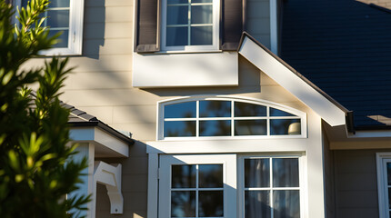 Fototapeta premium Residential Exterior with Multiple Window Styles