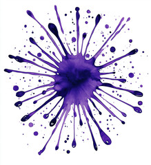 20-Purple Watercolor Splatter Clipart – Isolated Design with Defined Outline on White Background, Perfect for Creative Graphic Projects and Art Illustrations