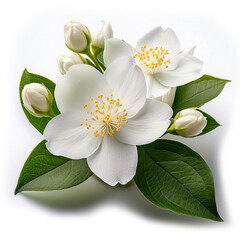 Fototapeta premium A delicate white jasmine flower cluster