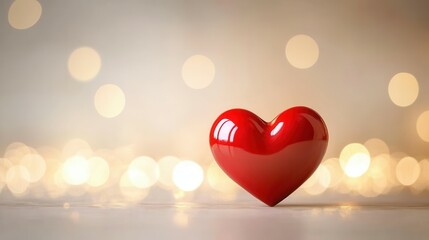 Minimalist valentine heart with soft bokeh background for romantic designs.
