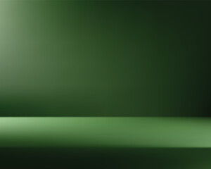 Obraz premium Empty dark green studio background. Empty room with light effect. Space for selling products, backdrop, wallpaper, background. Vector illustration.