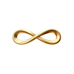 Golden Infinity Symbol: Elegant 3D rendering of a gleaming gold infinity symbol, perfect for concepts of eternity, endless possibilities, and limitless potential.