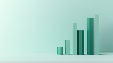 Professional bar graph with green quarterly sales bars ascending, displayed on a clean white background, representing positive business projections