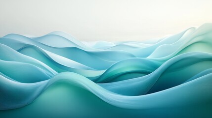 Fototapeta premium Abstract Blue Waves Flowing Seamlessly Across