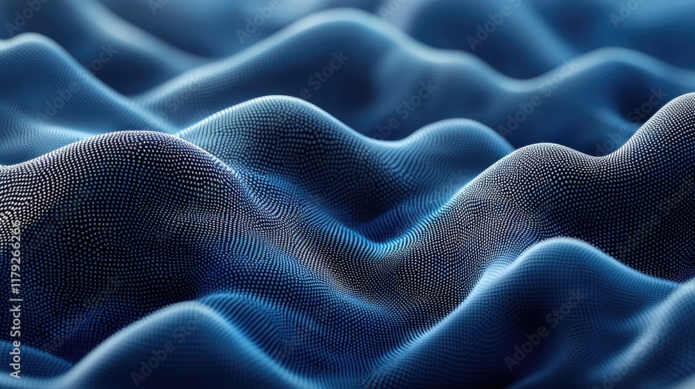 Poster abstract blue digital waves: a mesmerizing exploration of data flow, network structures, and technol