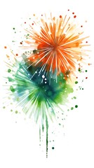 Obraz premium Fireworks bursting in the colors of the indian flag for diwali celebration