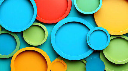Colorful 3D Circles Overlap Dynamically Creating a Vibrant Abstract Background