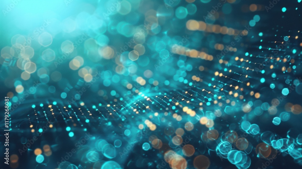 Fototapete A dynamic and colorful abstract technology background featuring glowing lights and fluid patterns, creating a sense of depth and movement