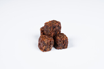 Cubes of spicy beef jerky