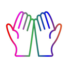 Hands line gradient icon