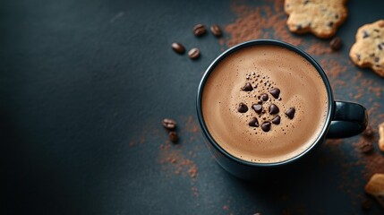 Aromatic Chocolate Coffee Mug with Cookies