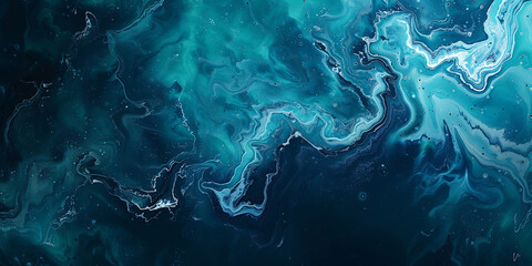 Fluid Movement of Blue and White Colors in Water