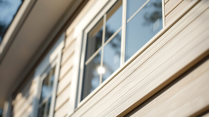Fototapeta premium Exterior Window and Wood Siding Detail