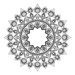 Color Mandala Indian and Chinese Floral Vector