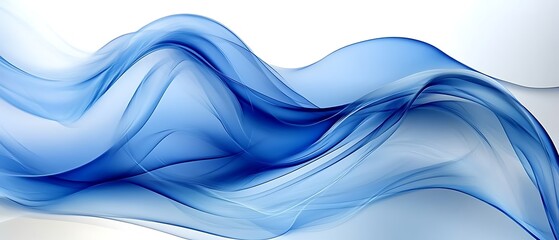 Obraz premium Abstract blue wave flow.