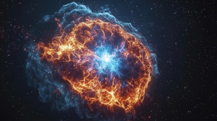 Fiery Nebula Celestial Collision of Cosmic Energy.