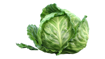 High-Quality 3D Render of Fresh Green Cabbage for Food and Agriculture Usage
