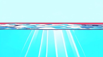 Vibrant Digital Painting: Sunbeams Piercing Tranquil Underwater Scene. AI Generated