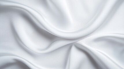 Naklejka premium Elegant white silk fabric with soft drapes and folds