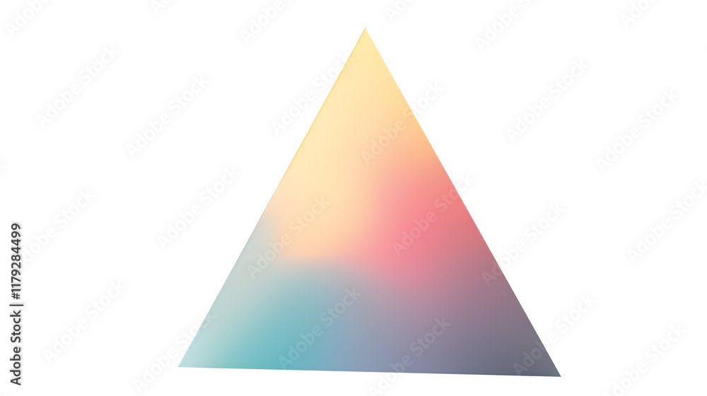 Poster a mesmerizing gradient triangle. soft hues of pastel blend seamlessly, creating a visually captivati