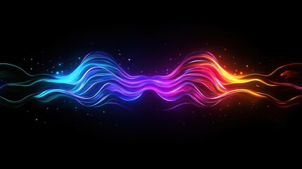 Obraz premium Vibrant abstract waves of color on a dark background