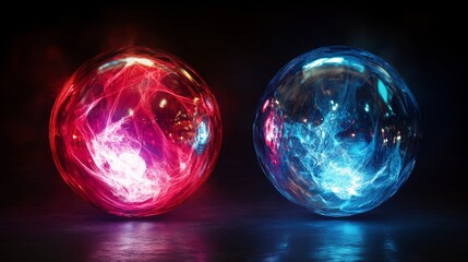 Electric spheres: plasma energy impacts on dark background