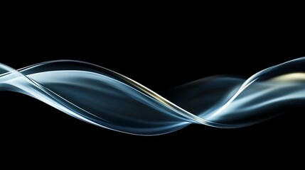 Elegant black satin waves, abstract