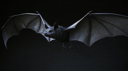 Flying black bats, isolated for Hallowee