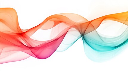 Glowing modern wave lines on white, futuristic sound waves.