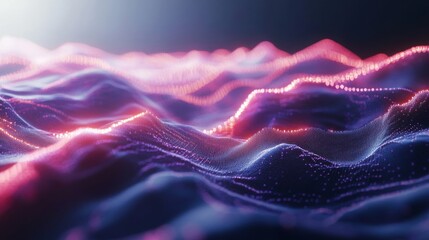 Glowing modern wave lines on white, futuristic sound waves.