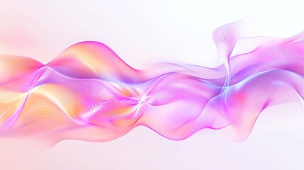 Glowing modern wave lines on white, futuristic sound waves.