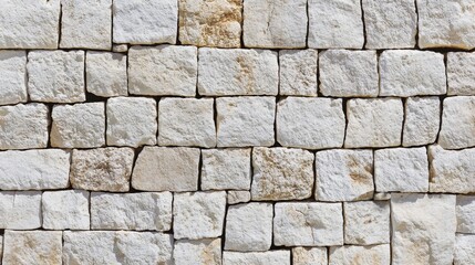 Fototapeta premium Rustic White and Beige Stone Wall Texture.