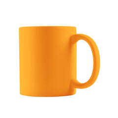Orange blue cup isolated on white. Mockup for design
