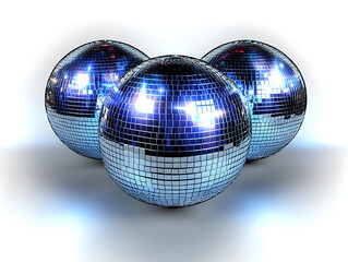 Three disco ball nightclub graphics sphere