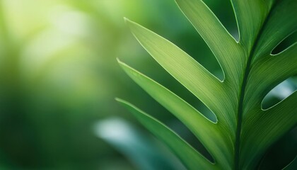 Obraz premium Serene Green Leaf Close-Up: Nature's Tranquility