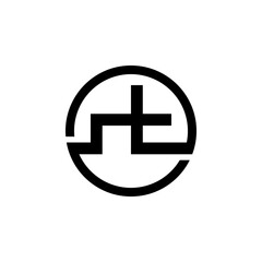 ST logo with white background and black logo, suitable for business logos etc.