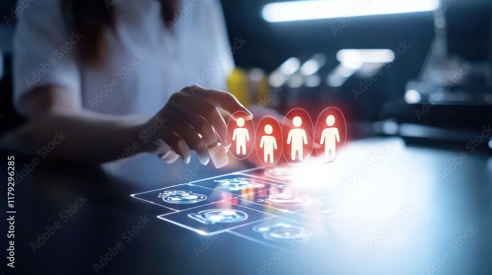 Poster digital interface for selecting user avatars
