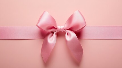 Pink ribbon bow for gift wrapping