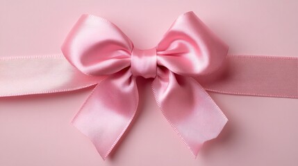 Pink ribbon bow for gift wrapping