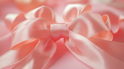 Pink ribbon bow for gift wrapping