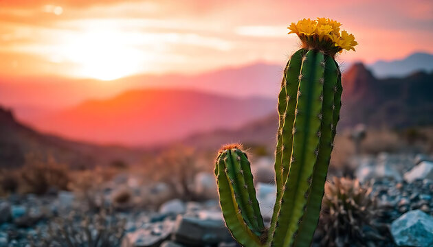 cactus with small pabble in desert
